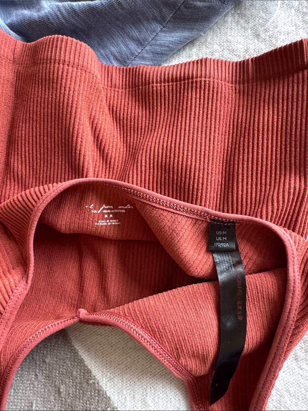 Rust Ribbed Scoop Tank Top